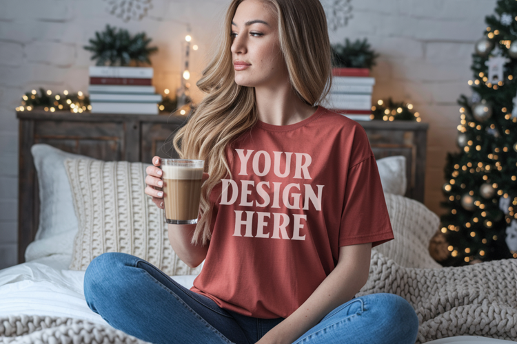 Brick Christmas Comfort Colors 1717 T-shirt Mockup
