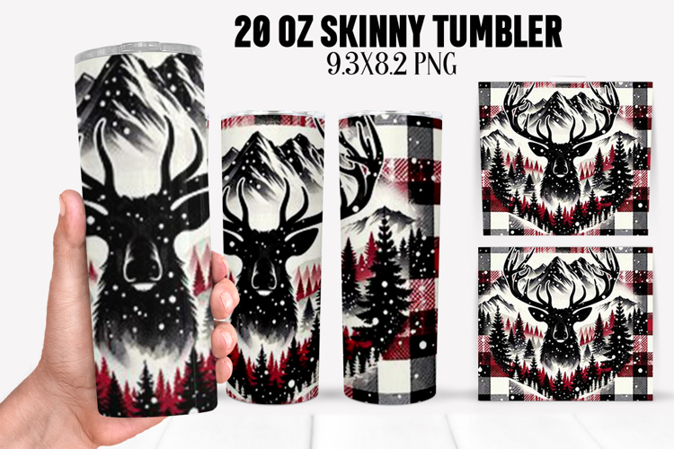 Christmas Deer Tumbler Sublimation ,20 oz Tumbler Wrap