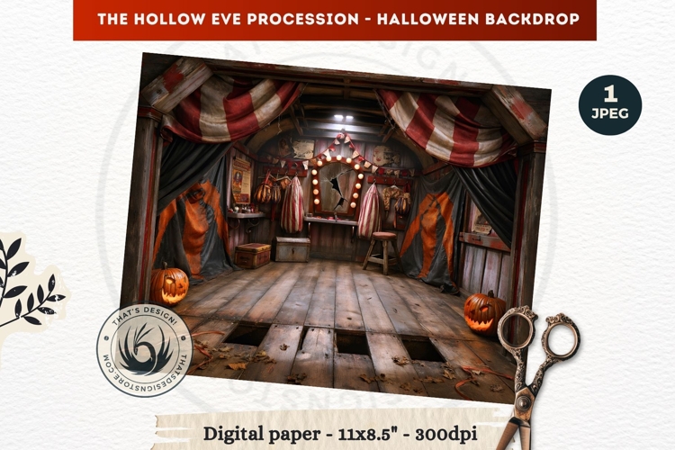 Gothic Halloween background - Hollow Eve Procession Backdrop