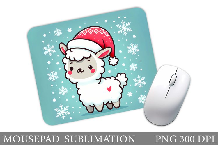 Christmas Lama Mouse Pad. Christmas Mouse Pad Sublimation