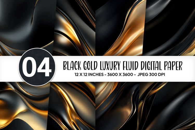 Black Gold Luxury Fluid Digital Paper