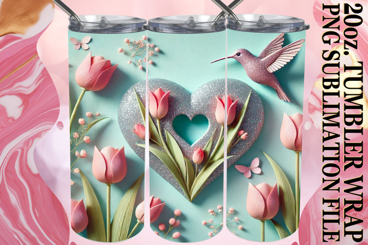 Luminous moments 20oz tumbler wrap, 3D Heart
