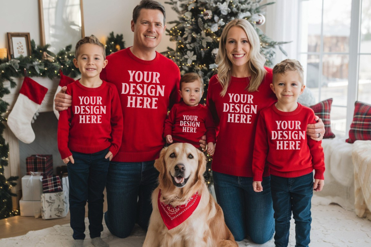 Christmas Family Group Tshirt Mockups