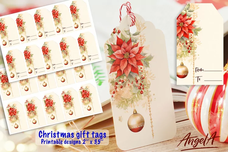 Christmas gift tags, Merry Christmas printable tags, winter