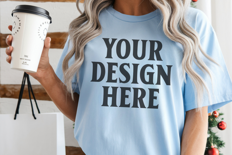 Chambray Christmas Comfort Colors 1717 Mockups, CC 1717 m