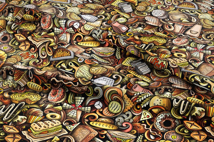 Bakery Cartoon Seamless Pattern | Doodle Background example image 1