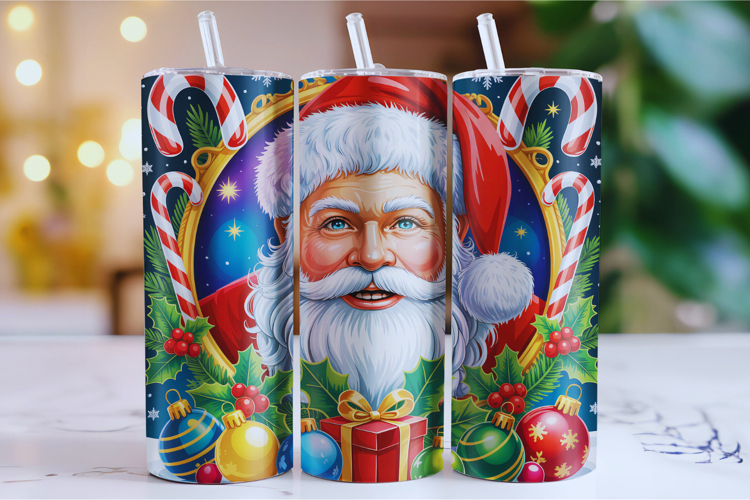 Merry Christmas Santa Tumbler Wrap | Christmas Wrap