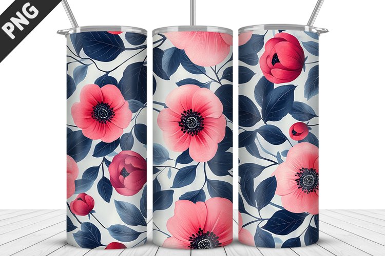 Flowers Tumbler Wrap | Sublimation Design | Tumbler PNG
