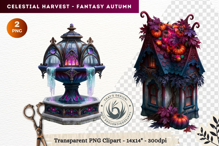 Autumn Fantasy Clipart PNG Celestial Steampunk Harvest