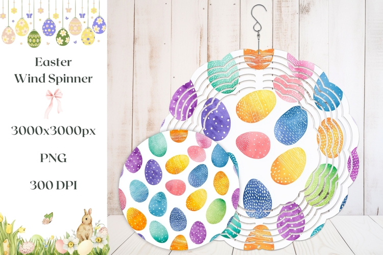 Cartoon Easter Eggs Wind Spinner, Easter Wind Spinner Design