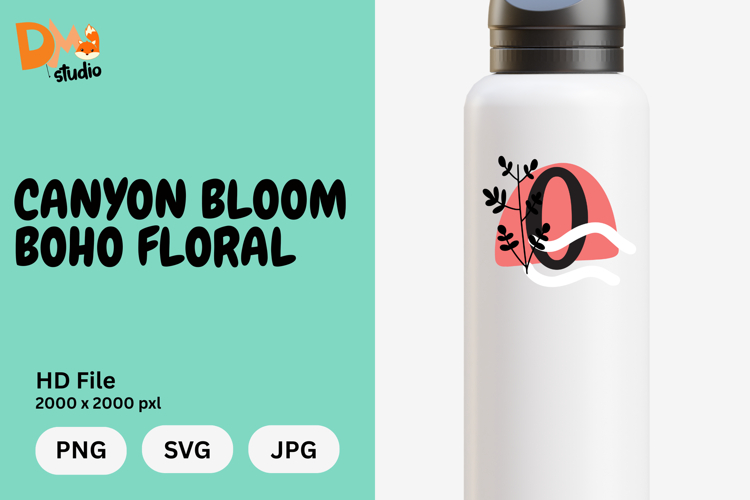 Canyon Bloom Boho Floral Monogram