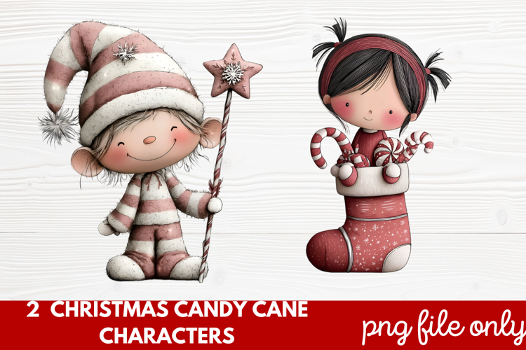 Christmas Candy Cane Characters Clipart