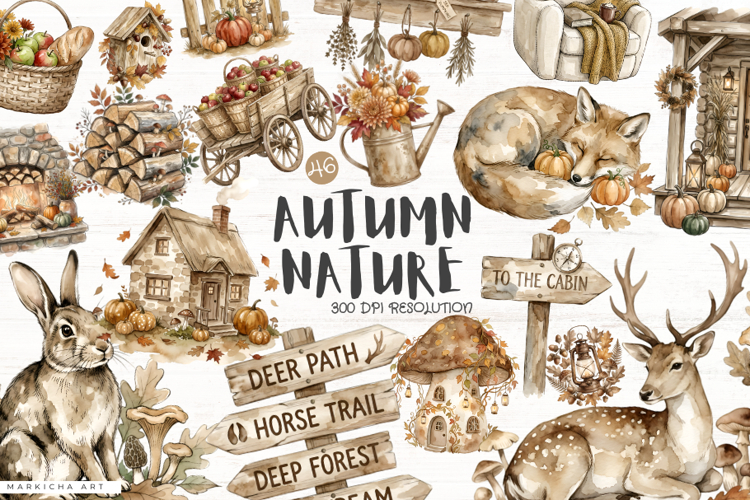 Autumn Nature   Cottage Clipart