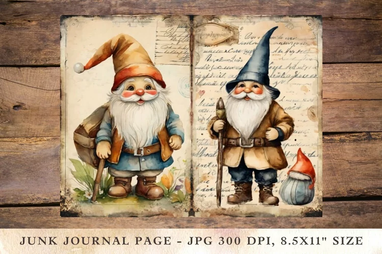Printable Junk Journal Pages gnome 6