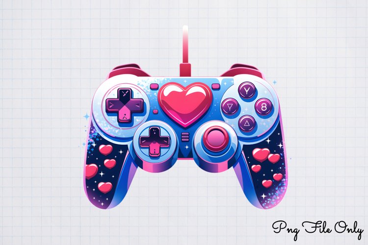 Valentine Game Controllers Sublimation Clipart PNG