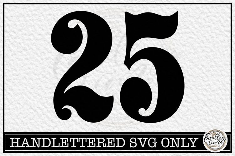 Vintage Number 25 SVG | Antique Postal Cancellation Number