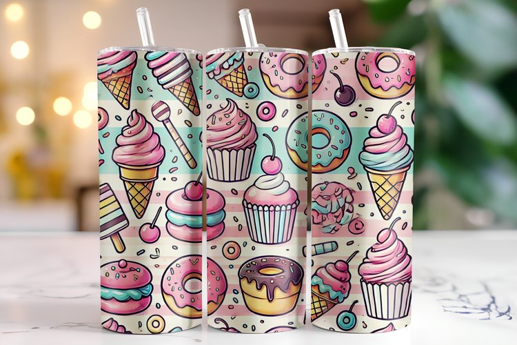 Ice Cream Tumbler Wrap | Sublimation