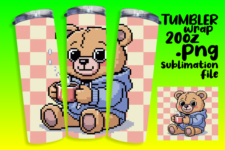 FRESH 20oz Tumbler Template , Cute Bear