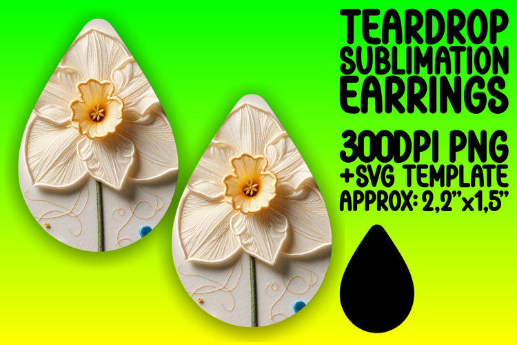 Gorgeous Teardrop Earrings Design Art , 3D Flower
