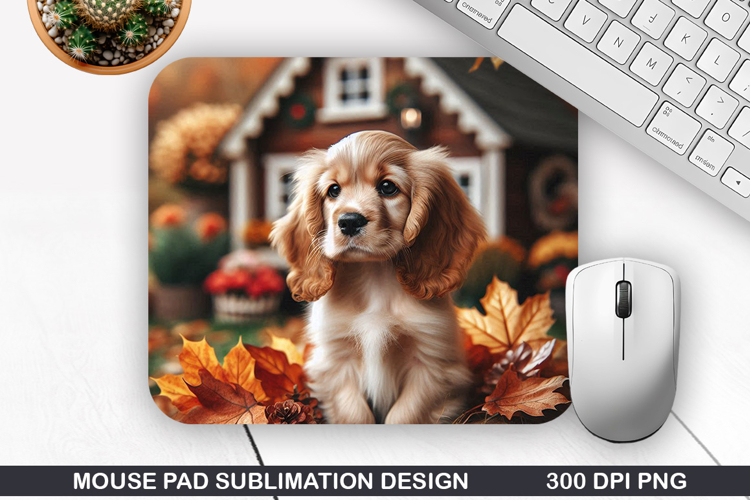 Halloween Dog Mouse Pad Sublimation, Halloween Mouse Pad PNG