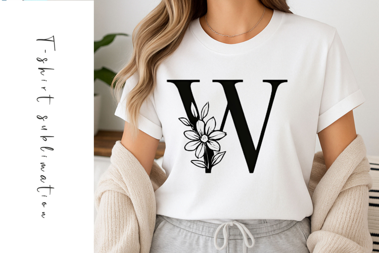 Alphabet, Letters, Monogram, Black flowers