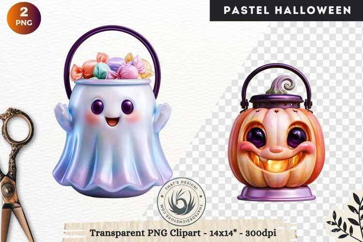 Cute Halloween Pastel characters Clipart sublimation