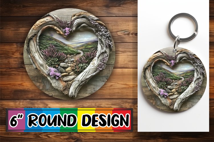 Serene Summer Sublimation 3D Heart Frame example image 1
