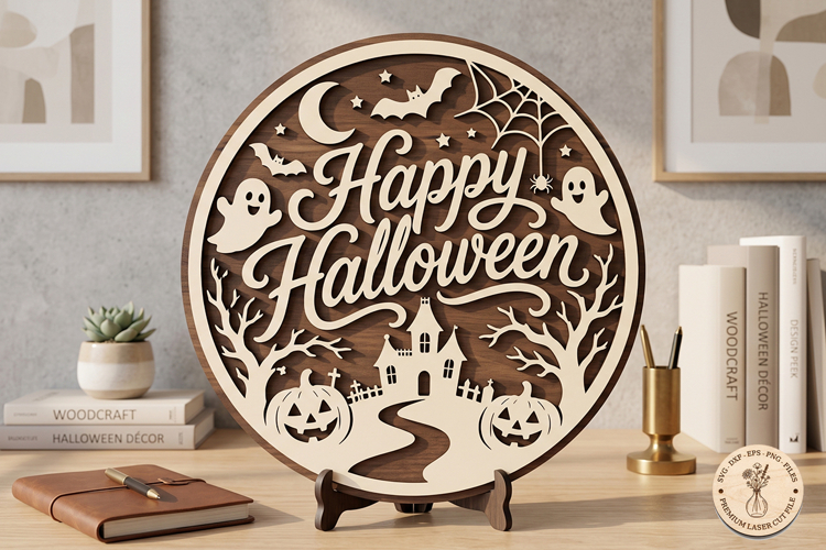 Happy Halloween Sign SVG | Haunted House Door Hanger