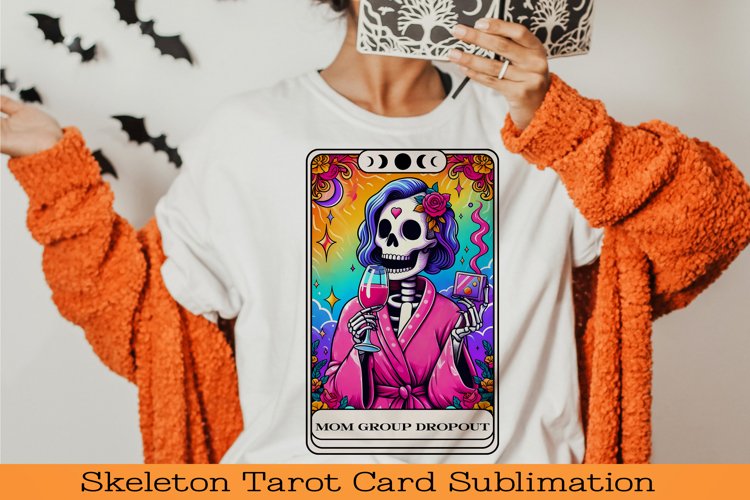 Skeleton Tarot card Sublimation design, PNG.