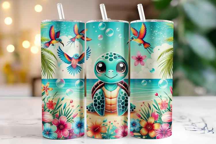 Turtle Tumbler Wrap | Sublimation | Tumblers