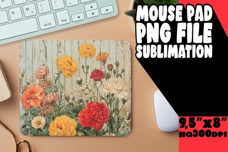 Antique Spring Blossom Mouse Pad Print example image 1