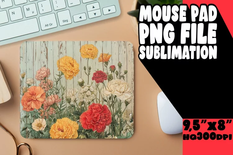 Antique Spring Blossom Mouse Pad Print