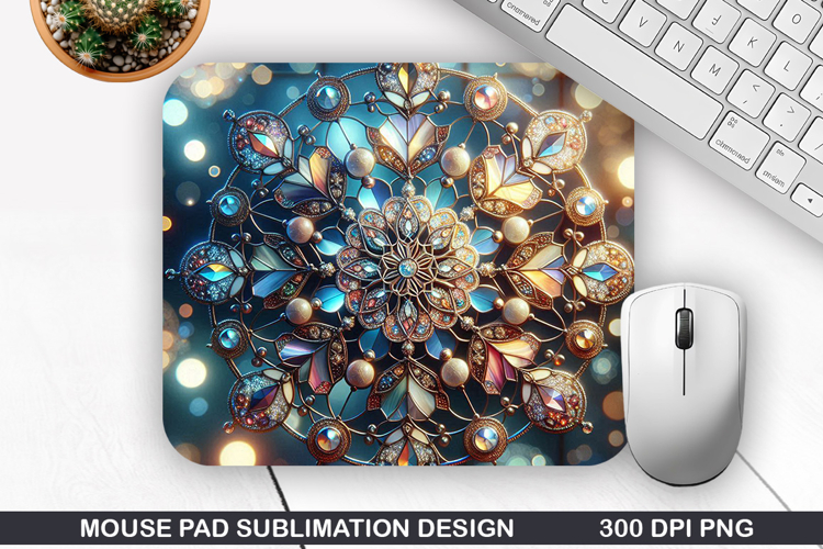 Snowflakes Mouse Pad Sublimation, Christmas Mouse Pad PNG