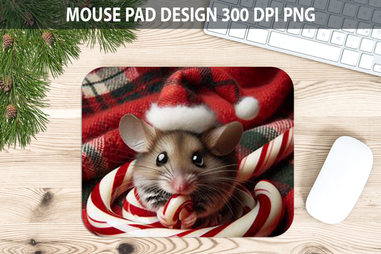 Christmas Mouse Pad Sublimation - Animal PNG Design