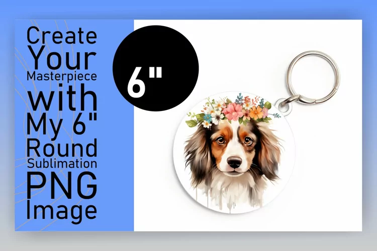 Round Watercolor Doggie Charm