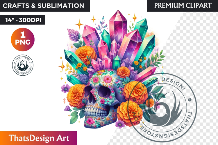 Pastel Floral Day of the Dead Clipart PNG,sugar skull design
