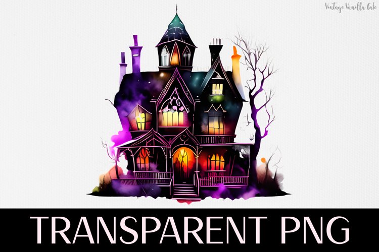 Haunted House - Transparent PNG Halloween Clipart Graphic