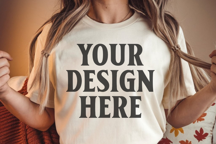 Comfort Colors 1717 Ivory T-Shirt mockup , CC 1717