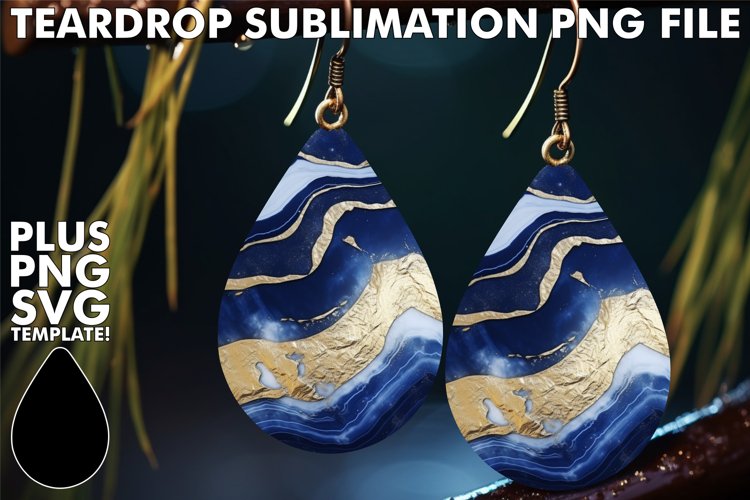 3D Delights: Sublimation-Ready Marble Patterned Earrings example image 1