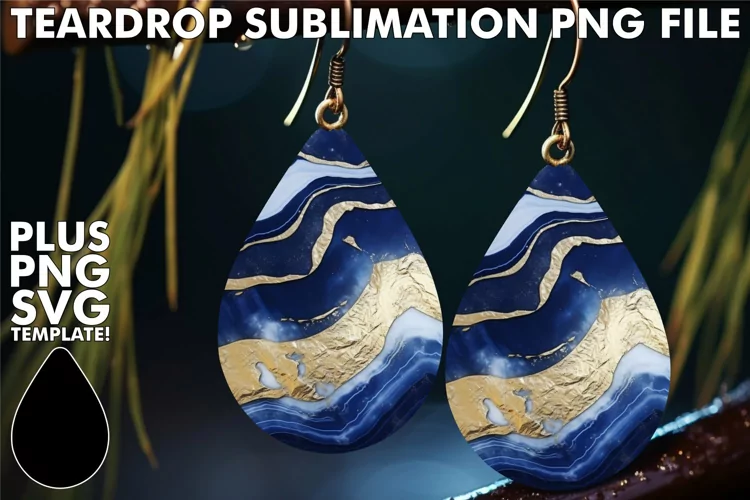 3D Delights: Sublimation-Ready Marble Patterned Earrings