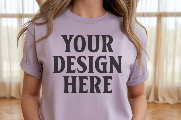 Comfort Colors 1717 Orchid T-Shirt Mockup