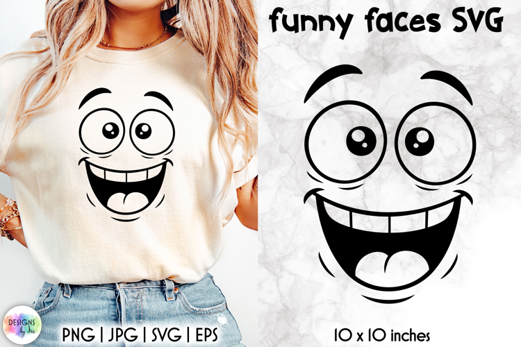 Funny Smiley Face SVG, Sarcastic Cartoon Face Expression PNG