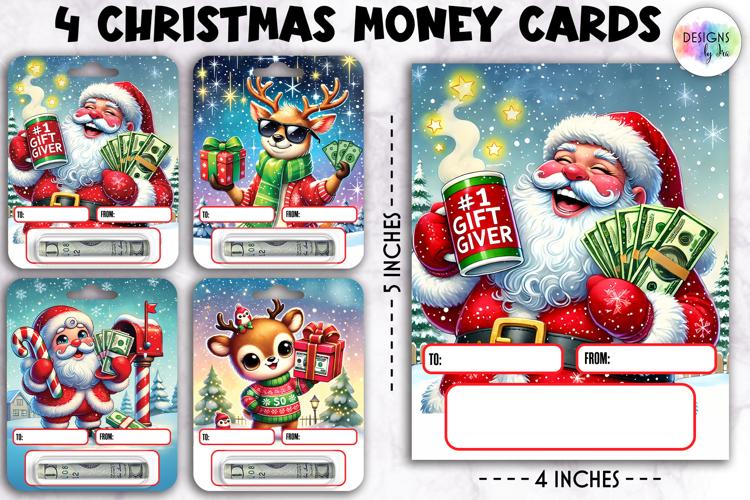 Christmas Money Cards, Printable Gift Card Holders