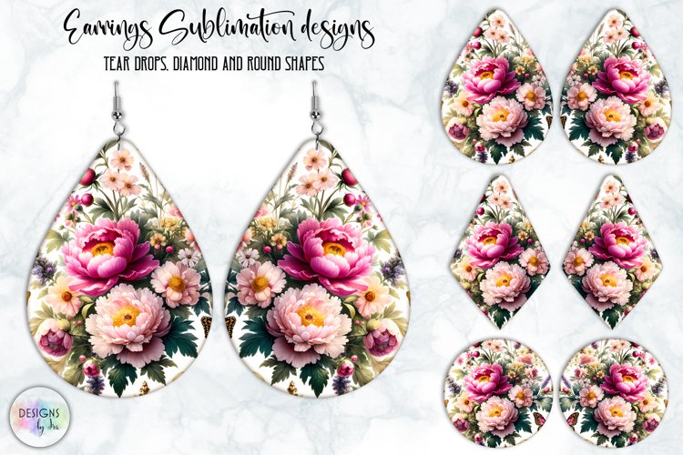 Vintage Flowers Earrings Design, Baroque Floral Earrings example image 1