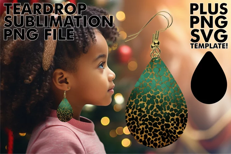 Leopard Print Elegance: Sparkling Teardrop Charm