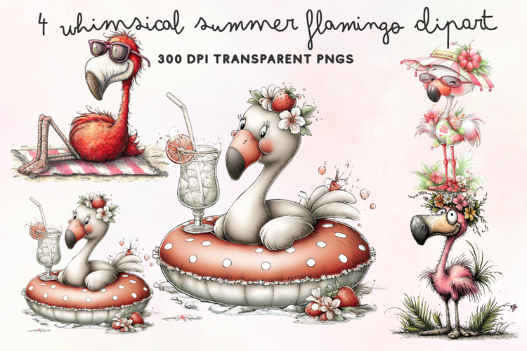 Cute Flamingo Clipart Image 16