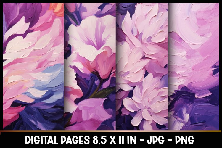 4 Purple Digital Papers I Junk Journal 8.5x11 example image 1