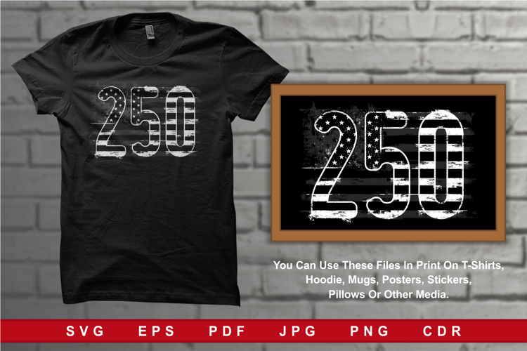 250 Years of American Independence Patriotic USA Design Gray
