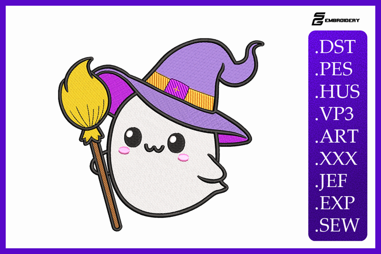 Halloween Witch Ghost Embroidery Designs For Machine