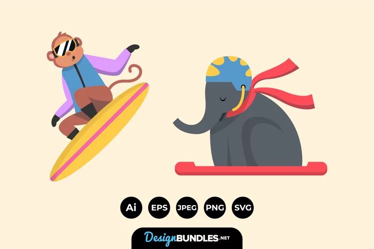 Animal Snowboarding